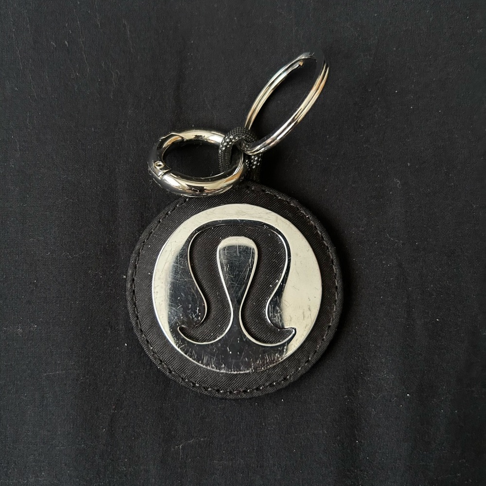 Lululemon Black and Silver Keychain